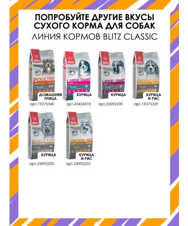 BLITZ Dry food for dogs of small breeds Classic 500 g - Buy Online on GoSupps.com