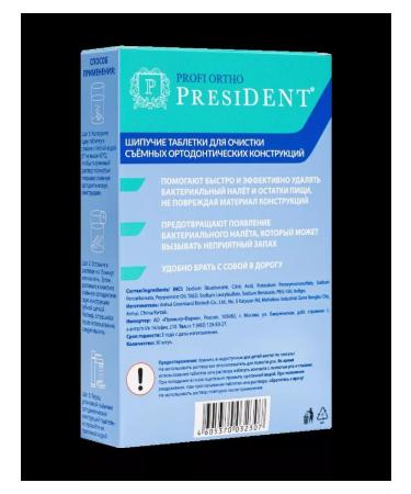 President Profi ortho sparkling tablets for cleaned 30 pcs-1u - Buy Online on GoSupps.com