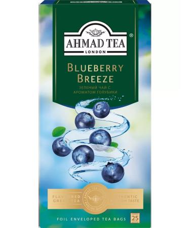 Ahmad Tea Green tea "Blueberry Breeze" 2pcs of 25 packets. Blueberry - Buy Online on GoSupps.com
