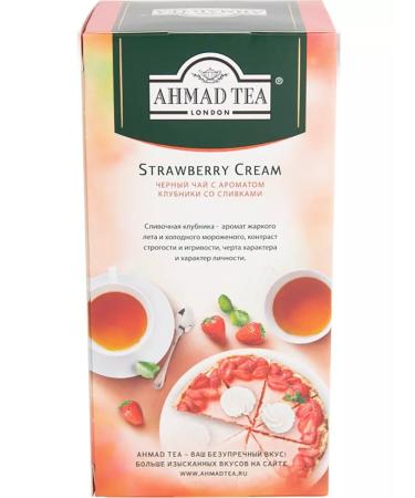 Ahmad Tea Black tea Strawberry Cream 2pcs 25 Pack. Strawberries with cream - Buy Online on GoSupps.com