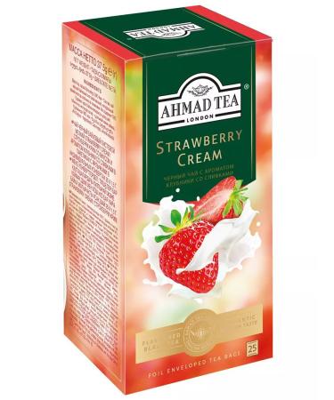 Ahmad Tea Black tea Strawberry Cream 2pcs 25 Pack. Strawberries with cream - Buy Online on GoSupps.com