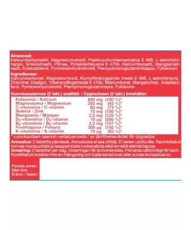 SUOMI Calcia 800 Plus calcium magnesium 140 tablets - Buy Online on GoSupps.com