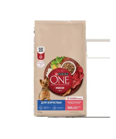 PURINA ONE Feed for adult dogs of small breeds beef and rice 7 kg - Buy Online on GoSupps.com