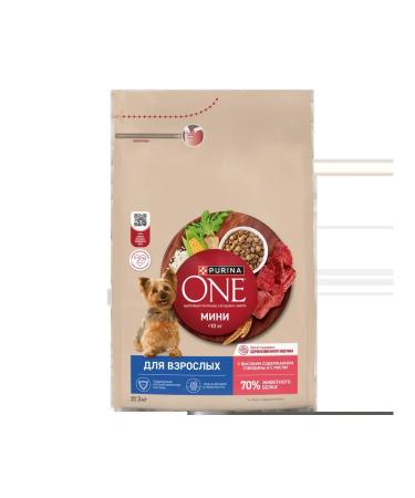 PURINA ONE Feed for adult dogs of small breeds beef and rice 3 kg - Buy Online on GoSupps.com