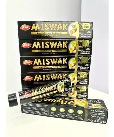 Dabur Super whitening toothpaste Miswak+coal 6pcs