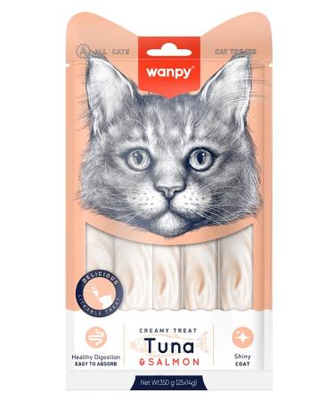 wanpy Cotton for cats of puree from tuna and salmon 25 pcs x14 g - Buy Online on GoSupps.com