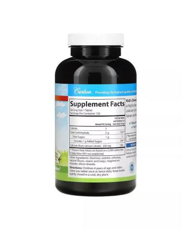 Carlson Calcium for children 250 mg 120 tablets - Buy Online on GoSupps.com