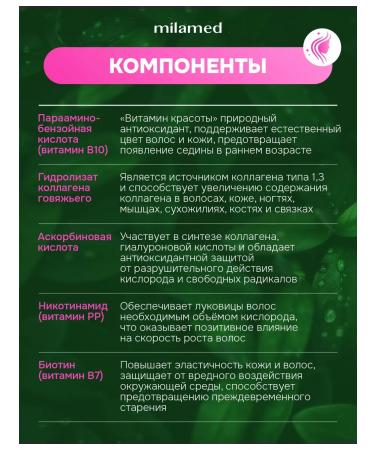 Milamed Vitamins for hair growth and from falling out - Buy Online on GoSupps.com