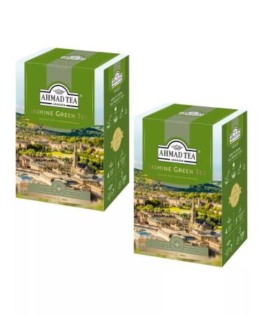 Ahmad Tea Green tea with leaf jasmine 2pcs of 200g - Buy Online on GoSupps.com