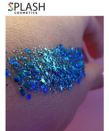Splash Glitter gel shimmer for face and hair makeup Holo Blue - Buy Online on GoSupps.com