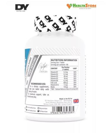 Dorian Yates Nutrition Dy Vitamin b Complex vitamin B complex 100tab - Buy Online on GoSupps.com