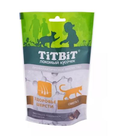 Titbit Crispy pillows for cats for the health of wool 60g