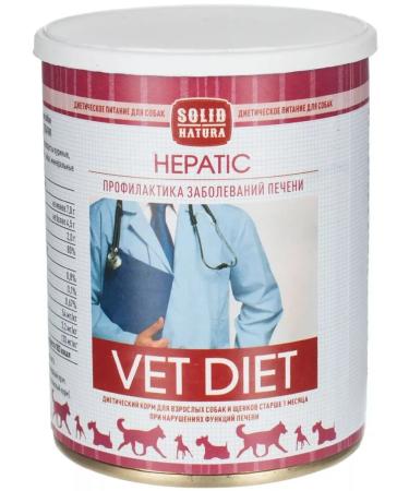 Solid Natura Wet diet for dogs Vet Hepatic 12 pcs x 340g - Buy Online on GoSupps.com