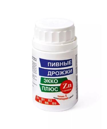 Ekko Plus LLC Beer yeast ECKO plus with zinc 100 pcs. Mass-2pcs tablets