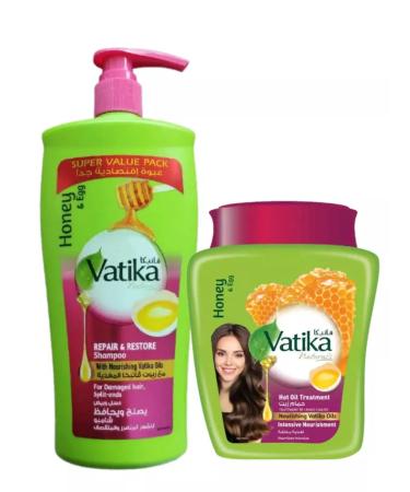 Dabur Set of shampoo+hair mask "Mod and egg" 600ml and 500g - Buy Online on GoSupps.com