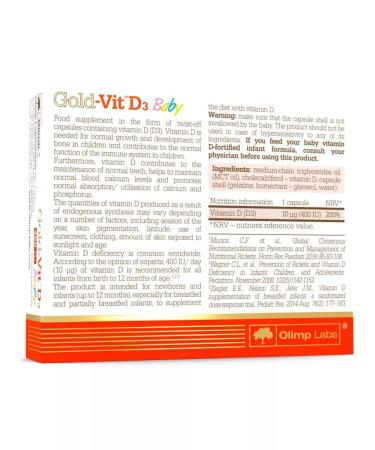 Olimp Labs Gold-Vit D3 Baby vitamin D3 60 capsules - Buy Online on GoSupps.com