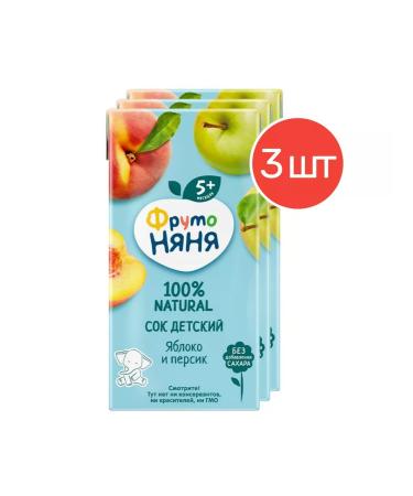 Frutonyanya Juice from apples and peaches from 5 months 0.2 l 3 pcs