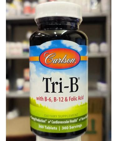 Carlson Labs Tri-B complex with vit. B6 B12 and folic acid 360 tab