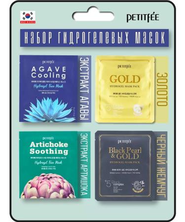 Petitfee Coiling hydrogel masks for the face set 4 pcs Korea - Buy Online on GoSupps.com