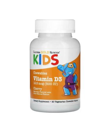 California Gold Nutrition Vitamin D3 500MU for children. Vitamin D3