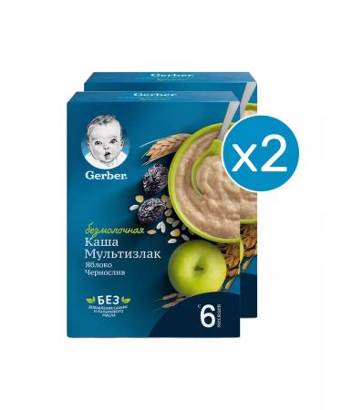 Gerber Porridge children's silent apple-blackslide 180g 2 pcs