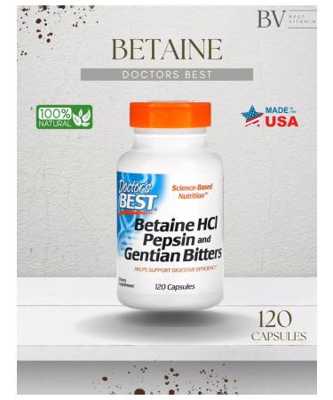 Doctor's Best Betaine bitter tincture of hydrochloride betaine 120 capsules