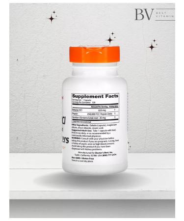 Doctor's Best Betaine bitter tincture of hydrochloride betaine 120 capsules - Buy Online on GoSupps.com