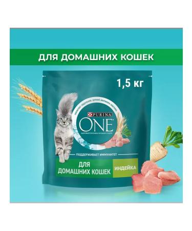 PURINA ONE Feed with a turkey for home cats 1.5 kg - Buy Online on GoSupps.com
