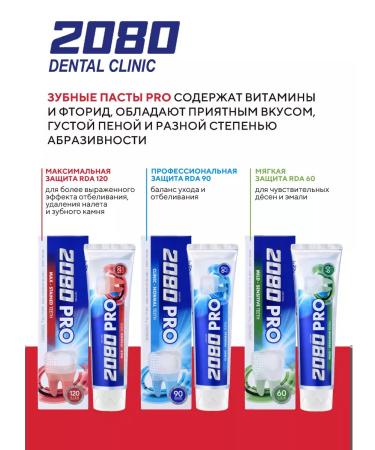 Dental Clinic 2080 Set of toothpaste Professional protection 2 pc x 125g - Buy Online on GoSupps.com