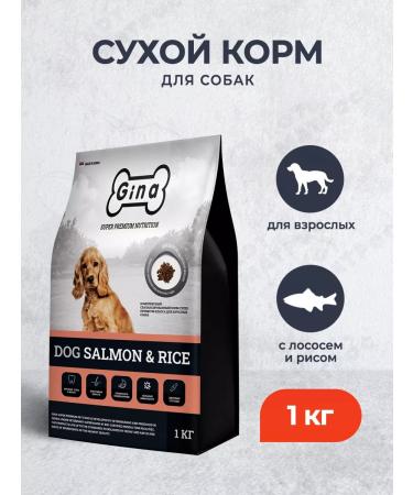 Gina Dry food for adult dogs with salmon and rice - 1 kg