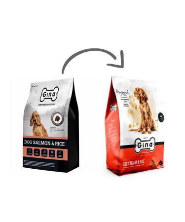 Gina Dry food for adult dogs with salmon and rice - 3 kg - Buy Online on GoSupps.com