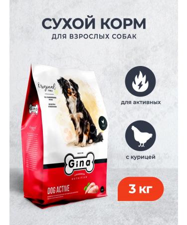 Gina Dry food for adults of active dogs with chicken - 3 kg