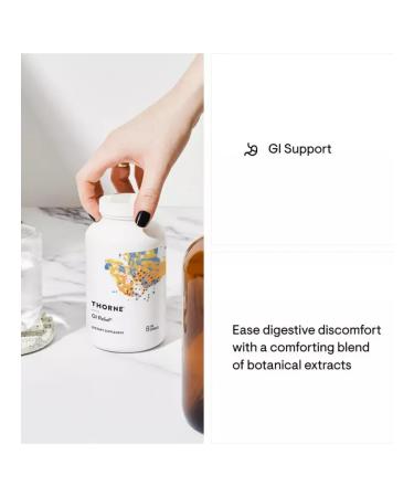 Thorne Research Complex for the gastrointestinal tract and digestion GI RELIEF 180 capsules - Buy Online on GoSupps.com