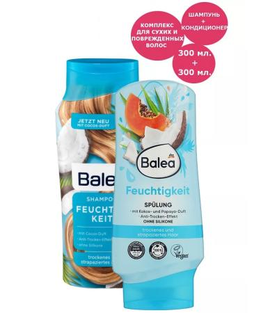 Balea Set of shampoo + air conditioning for dry and damaged hair - Buy Online on GoSupps.com