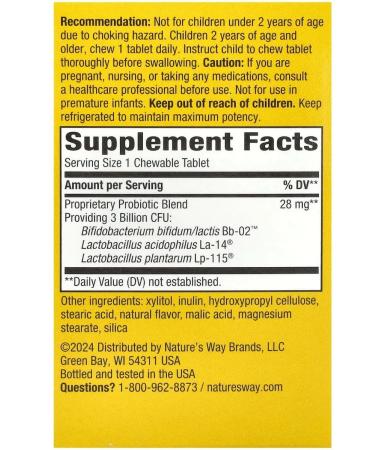 Nature's Way Probiotics for children 60 chewing tablets - Buy Online on GoSupps.com