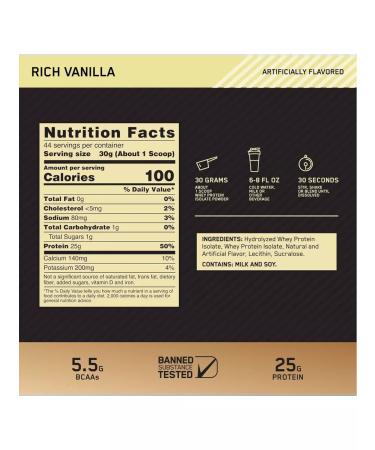 Optimum Nutrition Protein Gold Standard Isolaate Vanil 1360g - Buy Online on GoSupps.com