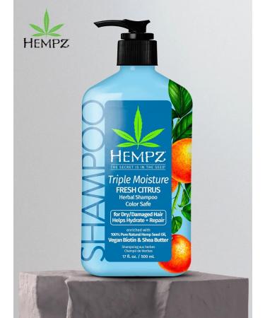 HEMPZ Citrus shampoo triple moisture USA 500ML - Buy Online on GoSupps.com