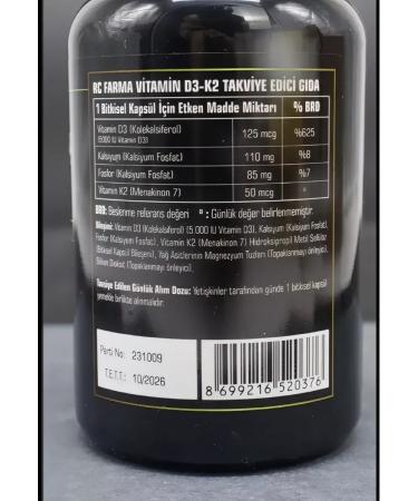 Rcfarma Vitamin D3K2 5000 dietary dietary - Buy Online on GoSupps.com
