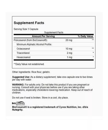 Swanson POLICOSONOL Polycosanol to control cholesterol level - Buy Online on GoSupps.com