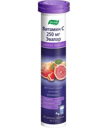 Evalar Vitamin C 250 mg 20 sparkling tablets - Buy Online on GoSupps.com