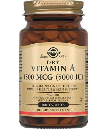 Solgar tablets dry vitamin A 1500MKG No. 100 - Buy Online on GoSupps.com
