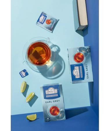 Ahmad Tea Black tea "Earl Grey" without caffeine 2pcs of 20 pack. Bergamot - Buy Online on GoSupps.com