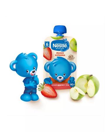 Nestle Pyre Children's apple-club from 6 months 90g 4 pcs - Buy Online on GoSupps.com