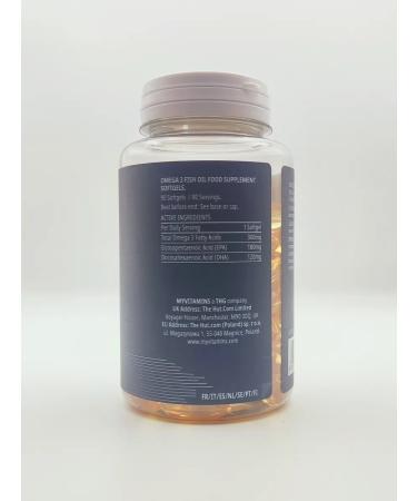 Myprotein Omega vitamins 3 fish oil Omega 3 90 capsules - Buy Online on GoSupps.com
