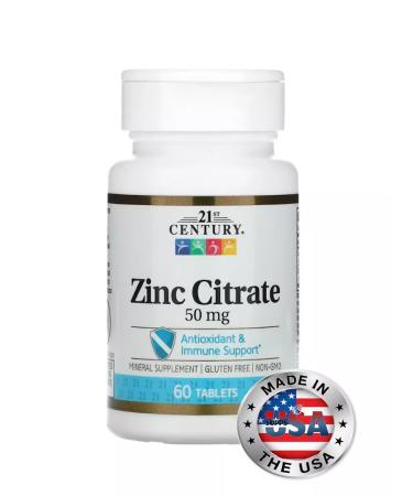21st Century zinc citrate 50 mg 60 tablets