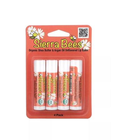 Sierra Bees Lip balms shi oil and argan oil 4 pcs
