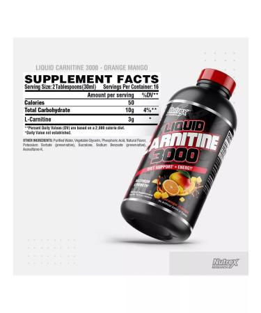 NUTREX Carnitin L-Carnitine liquid for weight loss 480 ml of cherry lime