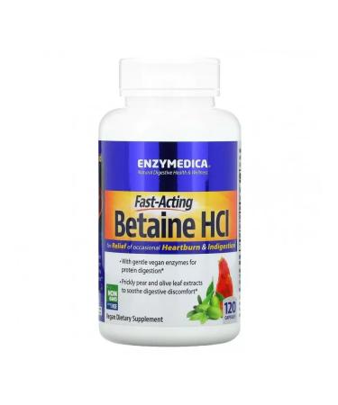 enzymedica Betain hydrochloride for digestion 120 capsules - Buy Online on GoSupps.com