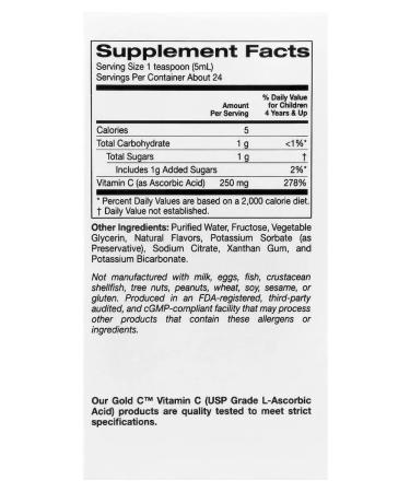California Gold Nutrition Vitamin C for children 118 ml - Buy Online on GoSupps.com
