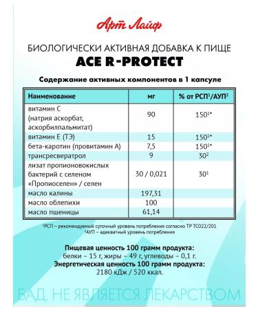 Art Life Ace R -PROTECT - Antioxidant - Buy Online on GoSupps.com